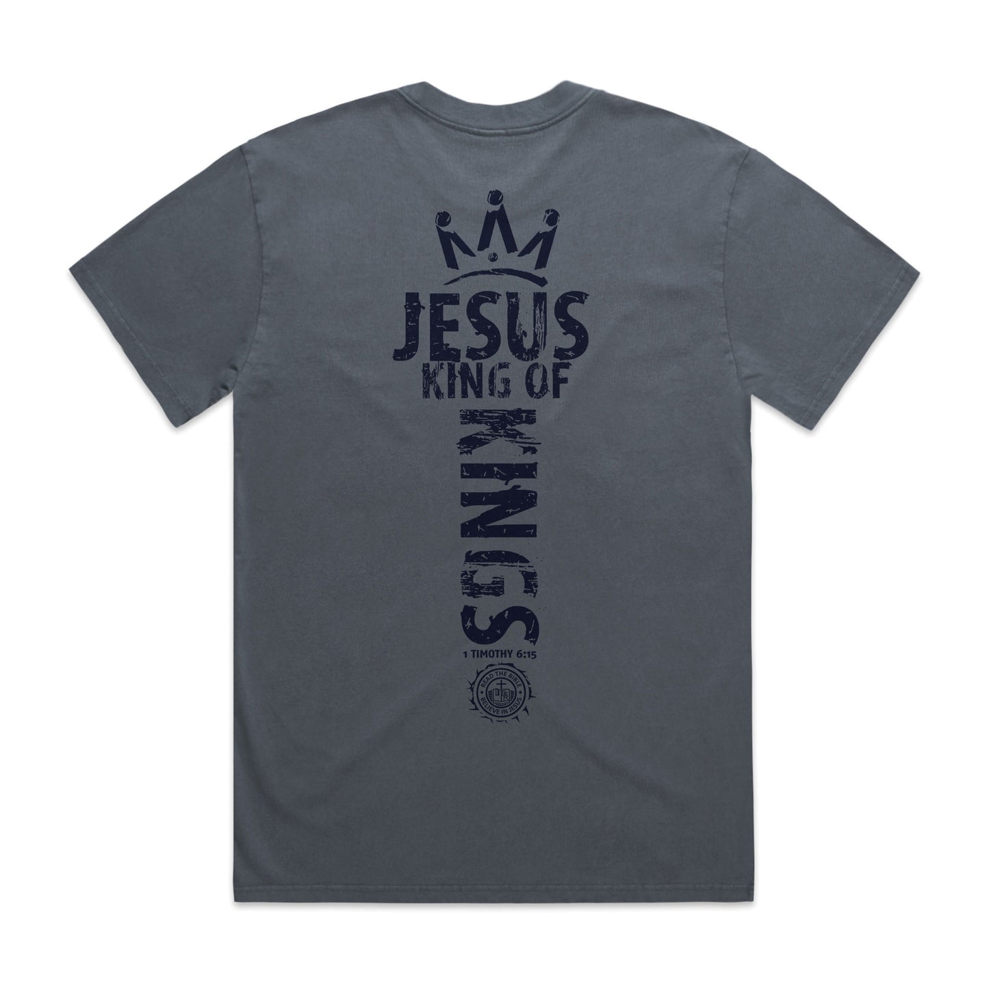 Men's Heavy Faded Tee Oversized Jesus king of kings