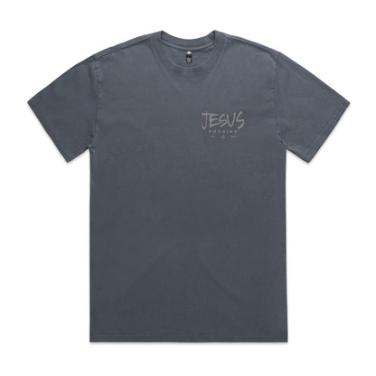 Men's Heavy Faded Tee Oversized Jesus Forgive