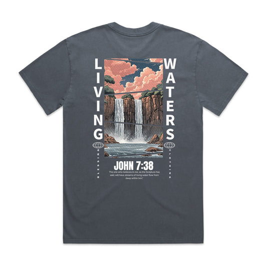 Men's Heavy Faded Tee Oversized Living Waters