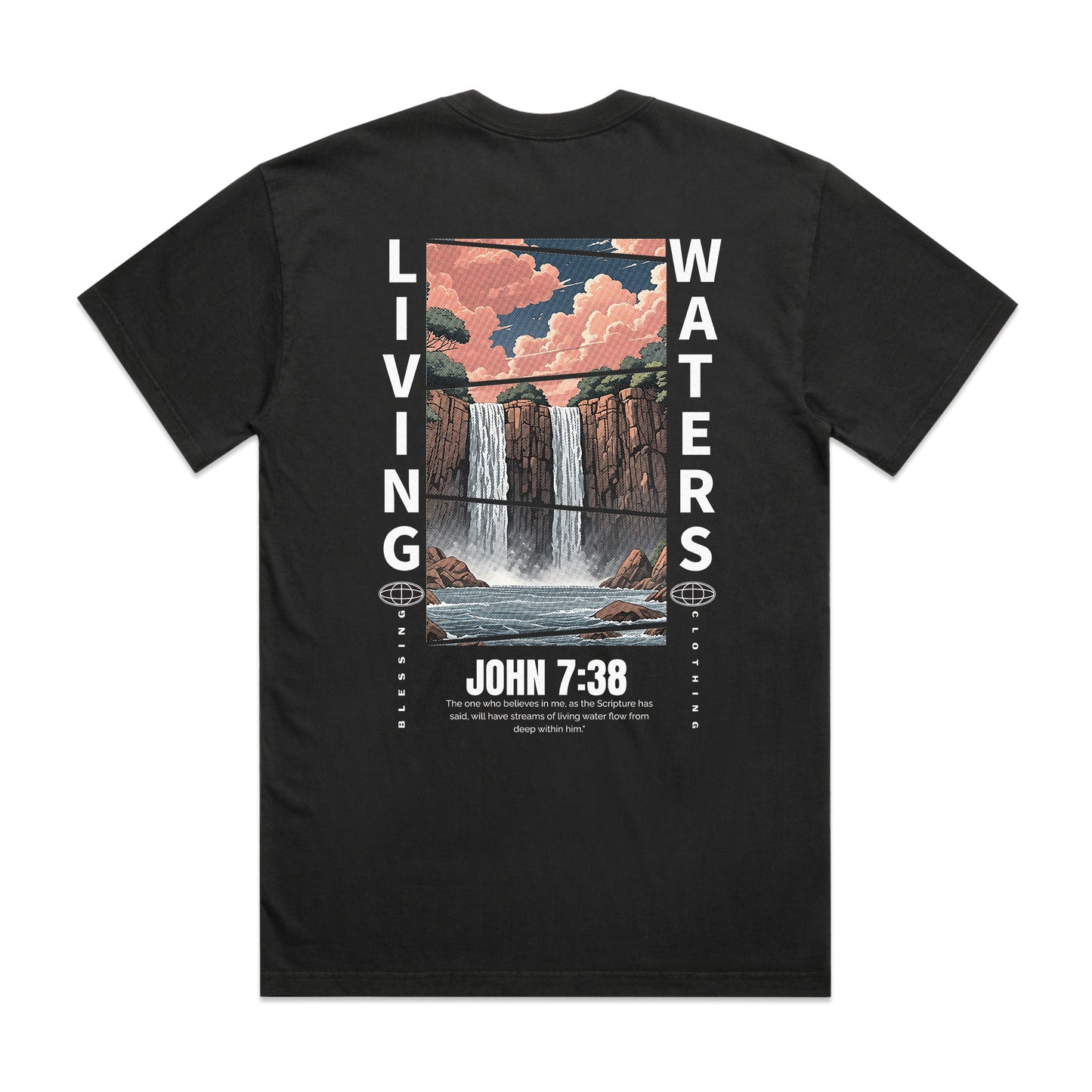 Men's Heavy Faded Tee Oversized Living Waters