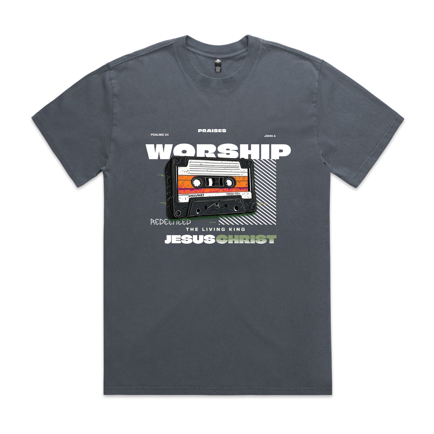 Men's Heavy Faded Tee Oversized Worship